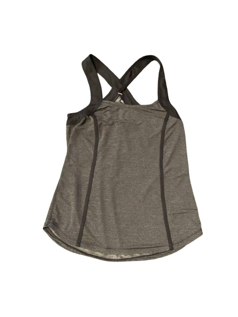 Lululemon 6 Team Spirit Tank Heathered Black Silverescent Reflector Ruffles EUC!
